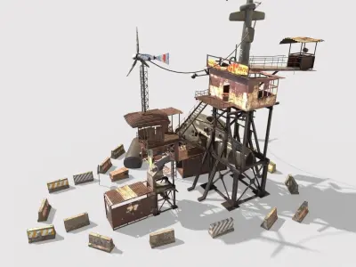 Post-Apocalyptic Outpost 3D model
