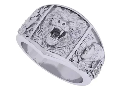 Shivaji Maharaj Ring 3D print model