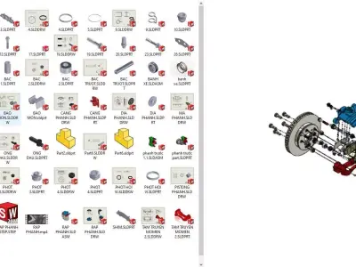 Floating Caliper Disc Brake 3D model