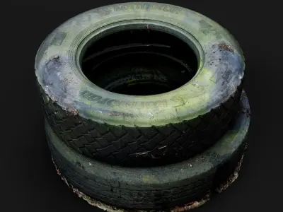 tires truck junkyard trash pt1 PBR photogrammetry Low-poly 3D model