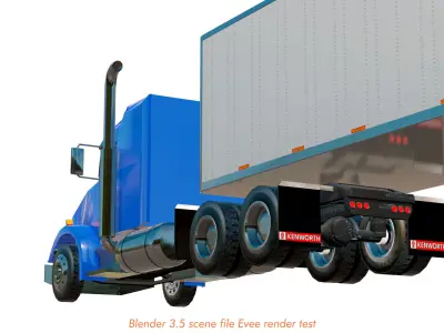  semi truck heavy duty american design low poly Low-poly 3D model