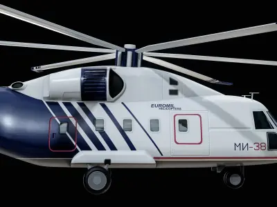 Lowpoly Helicopter Mi-38 3D model