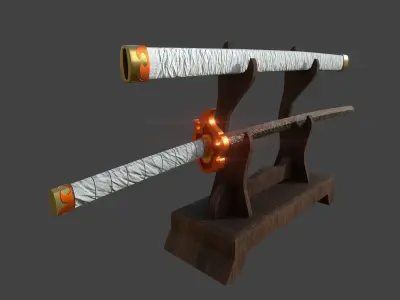 Kyojuro Rengoku Nichirin -  Kimetsu no Yaiba - Demon Slayer Low-poly 3D model