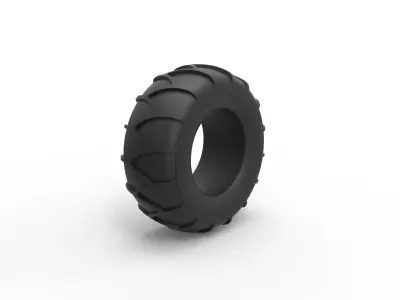 Tire for sand and snow 2 Scale 1 to 25 3D print model