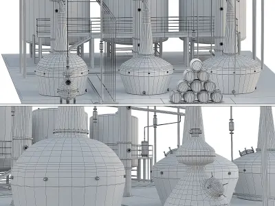 Industrial still Boann distillery 3D model