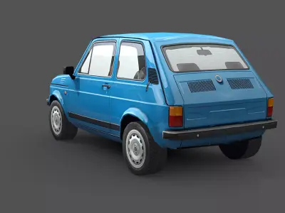 Vintage European Hatchback Car Low-poly 3D model