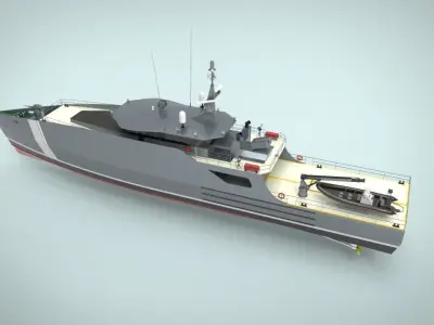 Coastguard Patrol Ship 3D model V1