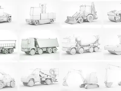Low-poly Construction units collection Vol1 Low-poly 3D model