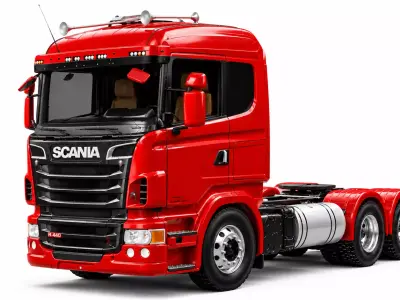  Realistic Heavy Truck with Interior 3D model