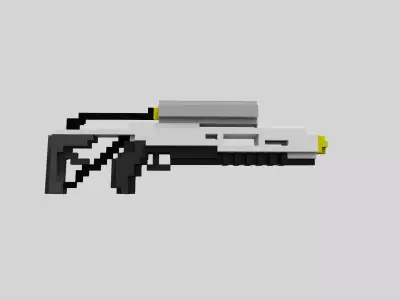 Flame thrower Voxel Low-poly 3D model