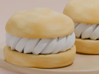 Choux Cream Two Type 3D model