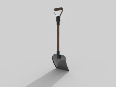 Shovel Low-poly 3D model 13