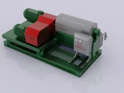 Waste Decanter Centrifuge Low-poly 3D model