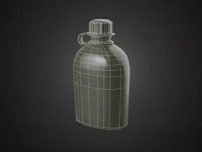 Military - Army Green Canteen Low-poly 3D model