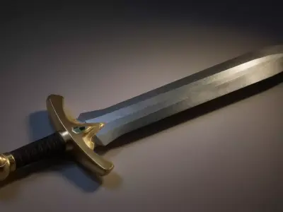 Stylized Low Poly Sword Game Weapon Low-poly 3D model