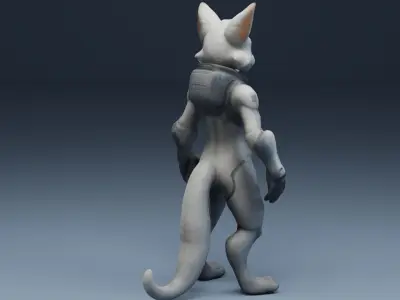 Rabbit Sci-fi Low-poly 3D model