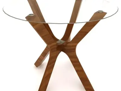 Wooden Dining Table 3D model