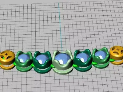 Necklace coin Tennis diamond NTD 47319 3D print model