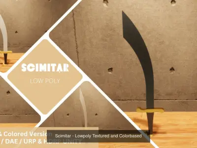 Medieval Weapons Set - Lowpoly Textured and Colorbased  3D Model Pack