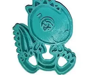 Dino cookie cutter 3D model 6
