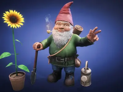 Stylized Garden Gnome 3D model