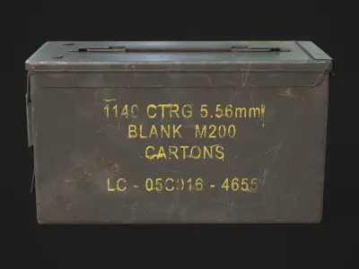  Ammo box 2A Low-poly 3D model