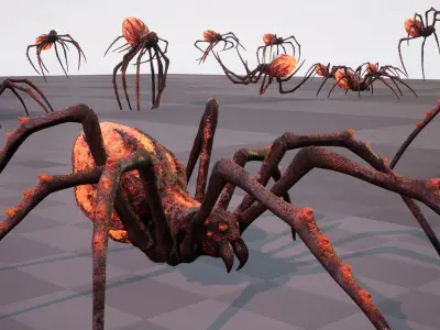 Hell spider low-poly game engine ready 3D model Low-poly 3D model