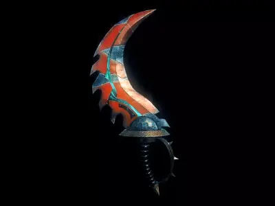 DAGGER stylized PBR  realistic Low-poly 3D model
