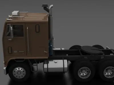 W-Series WT-9000 Semi Truck 1974 Low-poly 3D model