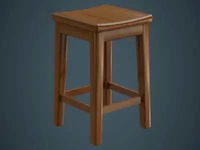 Stool 1A Low-poly 3D model