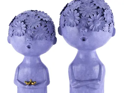 Vases two figurines 3D model