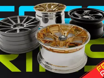 Free Wheels Pack PBR Textures for Vehicles Free 3D model