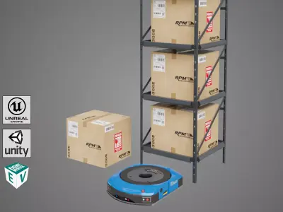 Warehouse Robot Generic All PBR Unity UE Textures Low-poly 3D model purchase