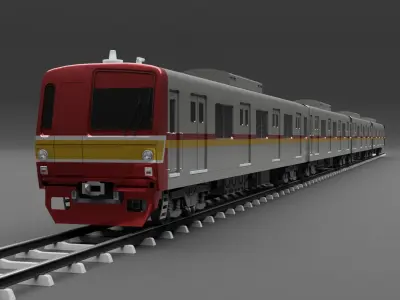 Japan Train Takyo metro subway 6000 Low-poly 3D model