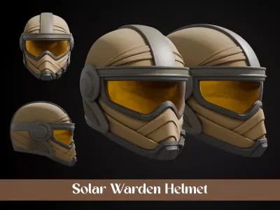Stylized Desert Rebel Warrior Helmet - Solar Warden 3D print model