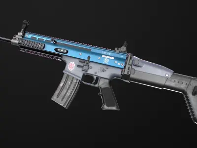 SCAR FN Automatic Rifle AAA FPS Low-poly 3D model