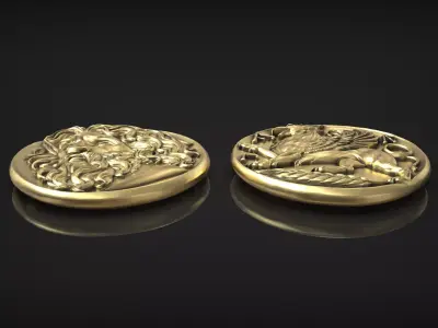 Ancient Greek Coin Stater of Panticapaeum Antique Replica 3D print model