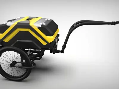 BICYCLE TRAILER ACTUAL DIMENSION 3D model