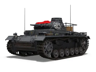 PzBefWg III - Ausf F - 7 PzDiv 3D model