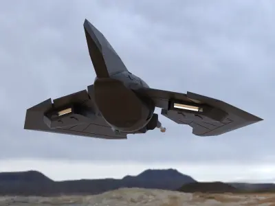 Sci-Fi Alien Fighter Space Ship 3D model