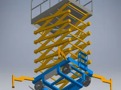 hydraulic scissors lift 3d model 3D model
