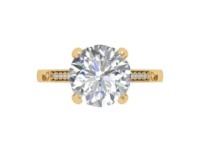 Wedding Art Deco Ring 3D print model 4
