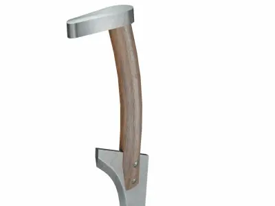 Curved sword 8 Low-poly 3D model