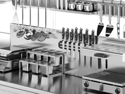 Set of equipment for cafes and restaurants 3D model