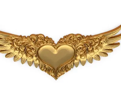 Wings Printable carved decor 06 3D model