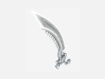 SciFi Dagger A06 Full White - Sci Fi Weapon Design Low-poly 3D model