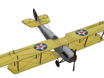 Curtiss JN-4 Jenny Low-poly 3D model