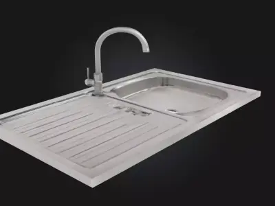 Stainless Steel Kitchen Sink Durable Modern  3D model