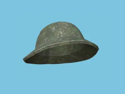 Camouflage Soldier Helmet - Character Fashion Design Low-poly 3D model
