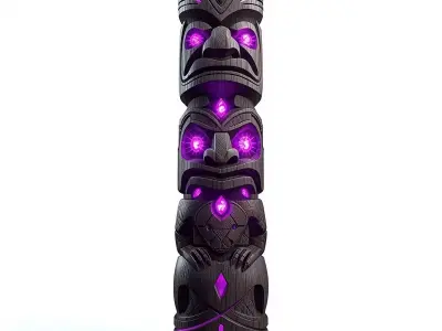 Cursed Totem Pole 3D Model V04 Low-poly 3D model